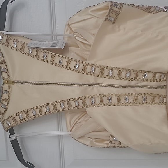 NWT Bebe Two Piece Embellished Gown Formal Sleeveless Toulle Skirt - Picture 4 of 7